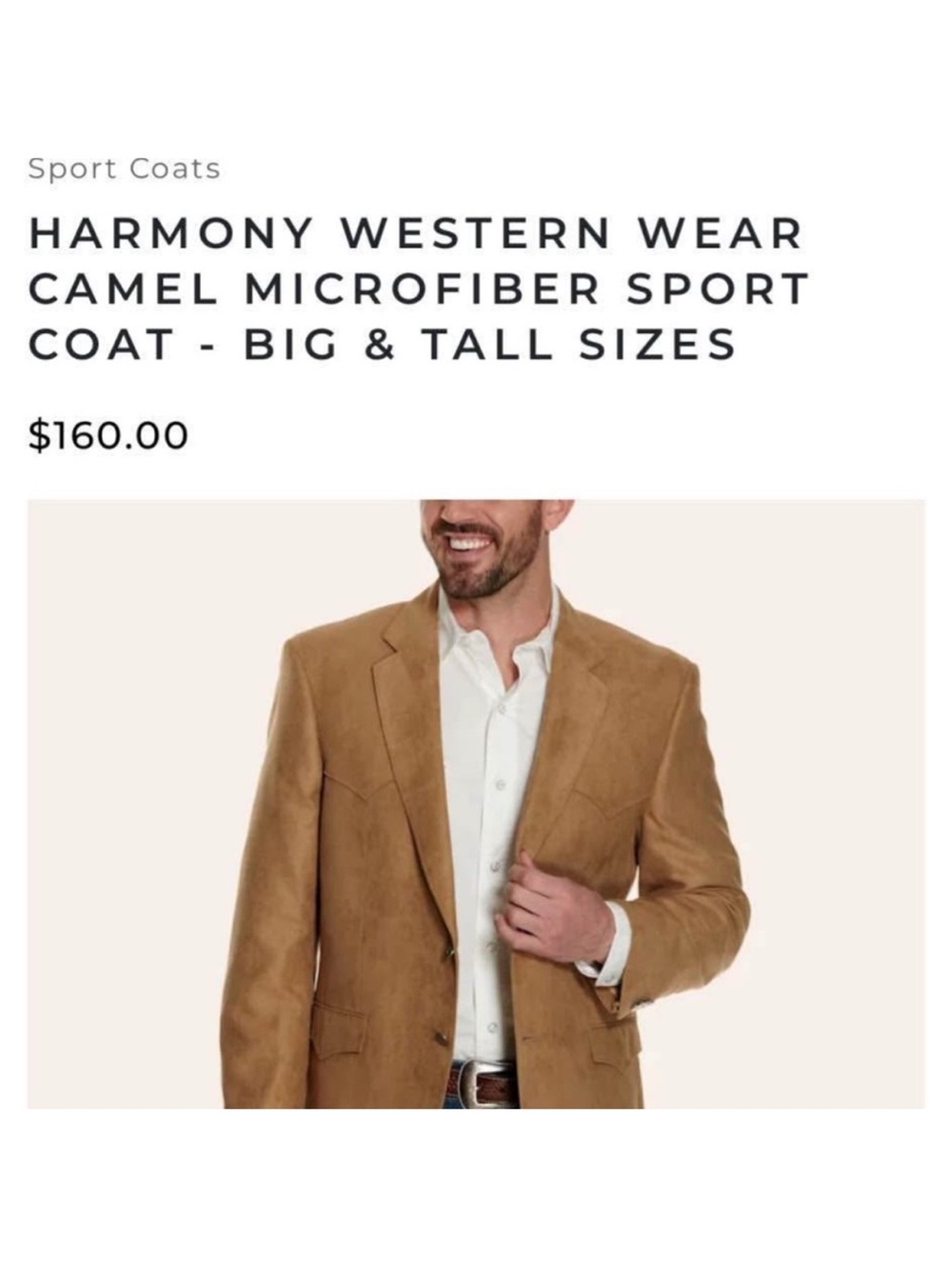 Camel Microfiber Sport Coat
